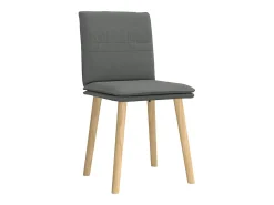 Juego de 2 sillas de comedor de tela gris oscuro