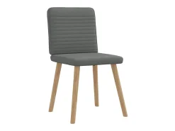 Juego de 6 sillas de comedor de tela gris oscuro