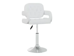 Juego de 4 Sillas de comedor giratorias cuero sintético blanco ES383802