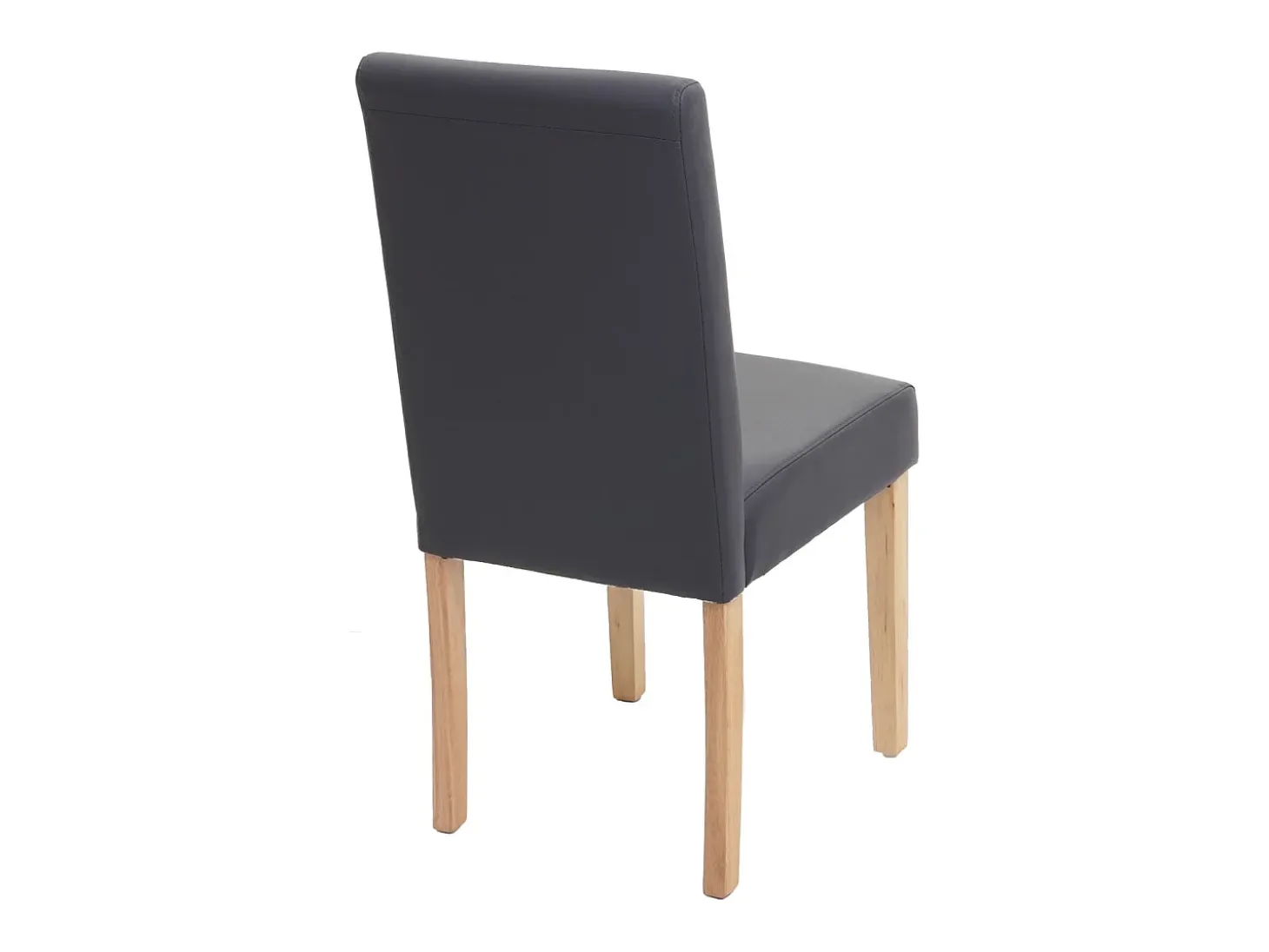 Juego de 6 sillas de comedor Littau de piel sintética, polipiel, gris mate, patas claras