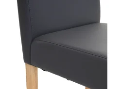 Juego de 6 sillas de comedor Littau de piel sintética, polipiel, gris mate, patas claras