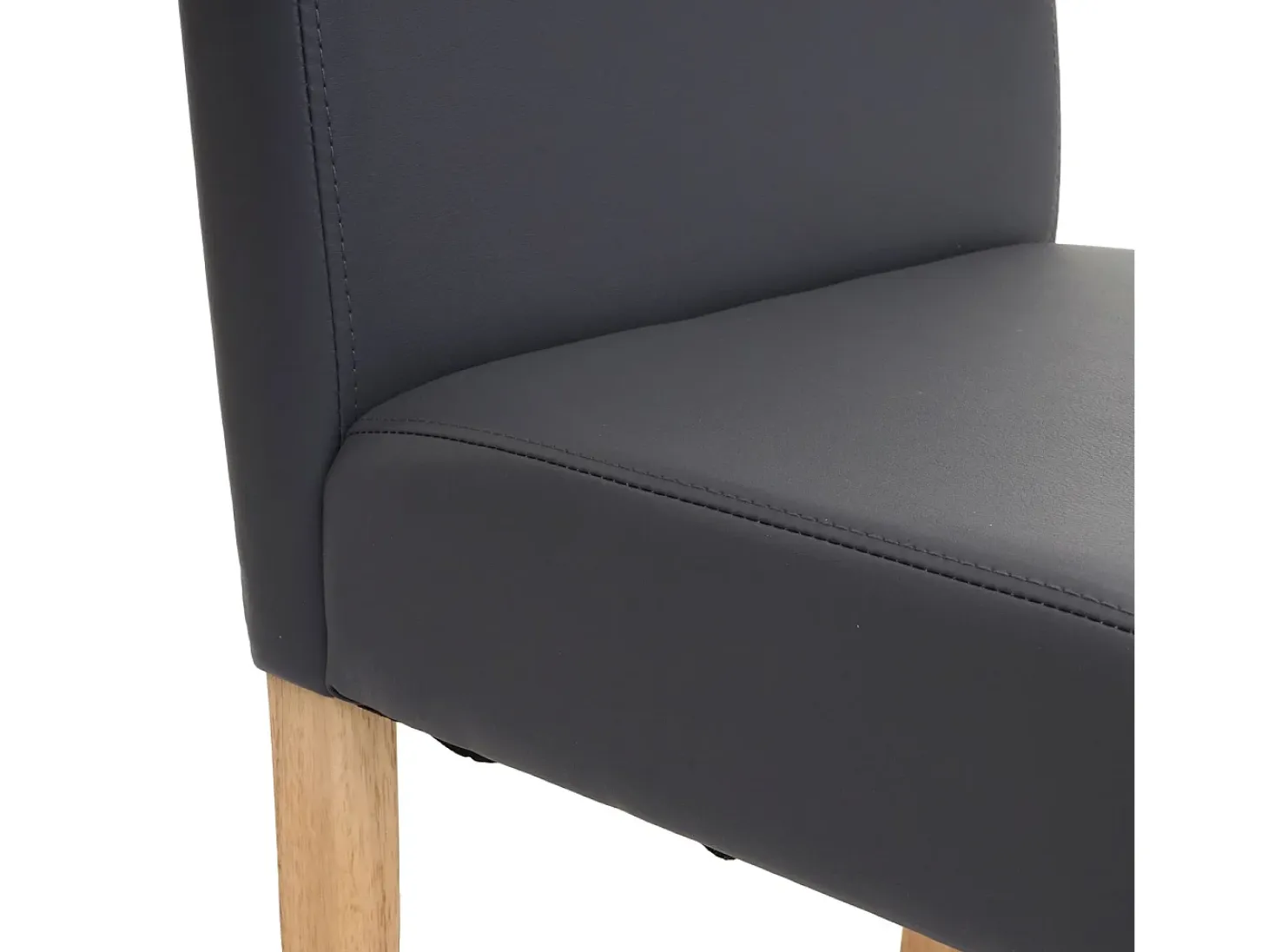 Juego de 6 sillas de comedor Littau de piel sintética, polipiel, gris mate, patas claras