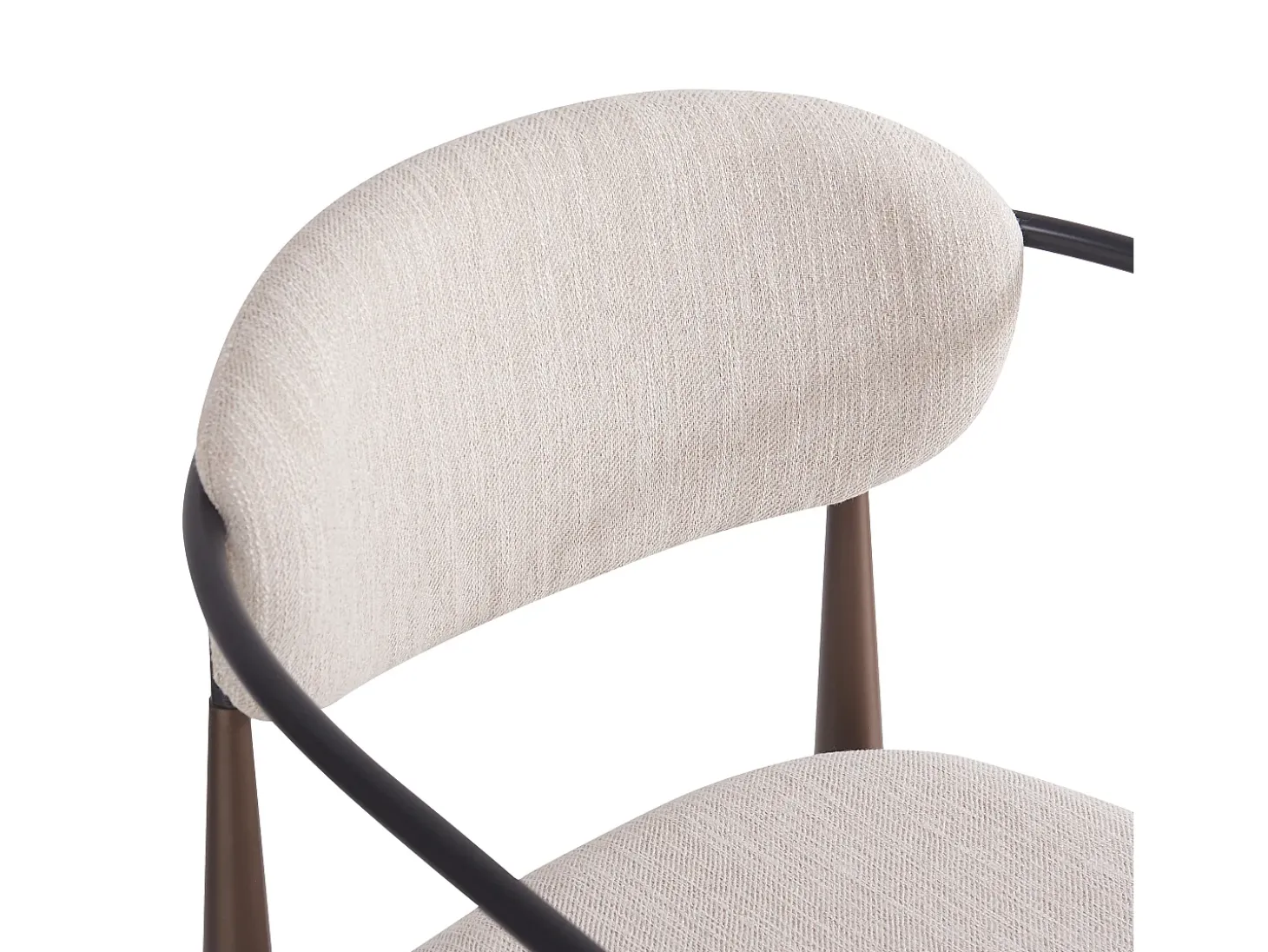 Juego de 2 sillas de comedor, lino beige, diseño ergonómico, patas ajustables
