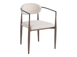 Juego de 2 sillas de comedor, lino beige, diseño ergonómico, patas ajustables