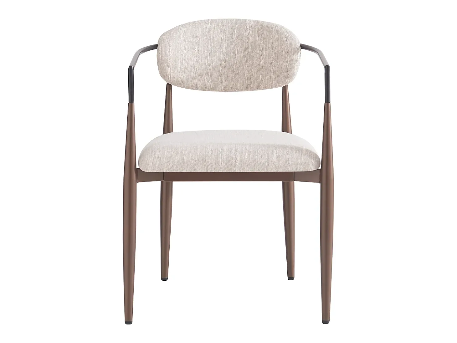 Juego de 2 sillas de comedor, lino beige, diseño ergonómico, patas ajustables
