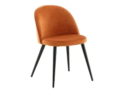 Juego de 2 sillas de comedor de terciopelo naranja y negro