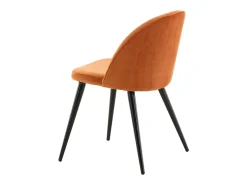 Juego de 2 sillas de comedor de terciopelo naranja y negro