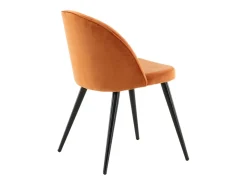 Juego de 2 sillas de comedor de terciopelo naranja y negro