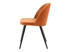 Juego de 2 sillas de comedor de terciopelo naranja y negro