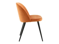 Juego de 2 sillas de comedor de terciopelo naranja y negro