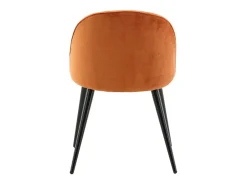 Juego de 2 sillas de comedor de terciopelo naranja y negro