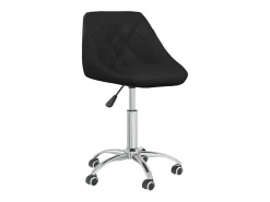 Juego de 2 sillas de comedor giratorias de piel sintética negra