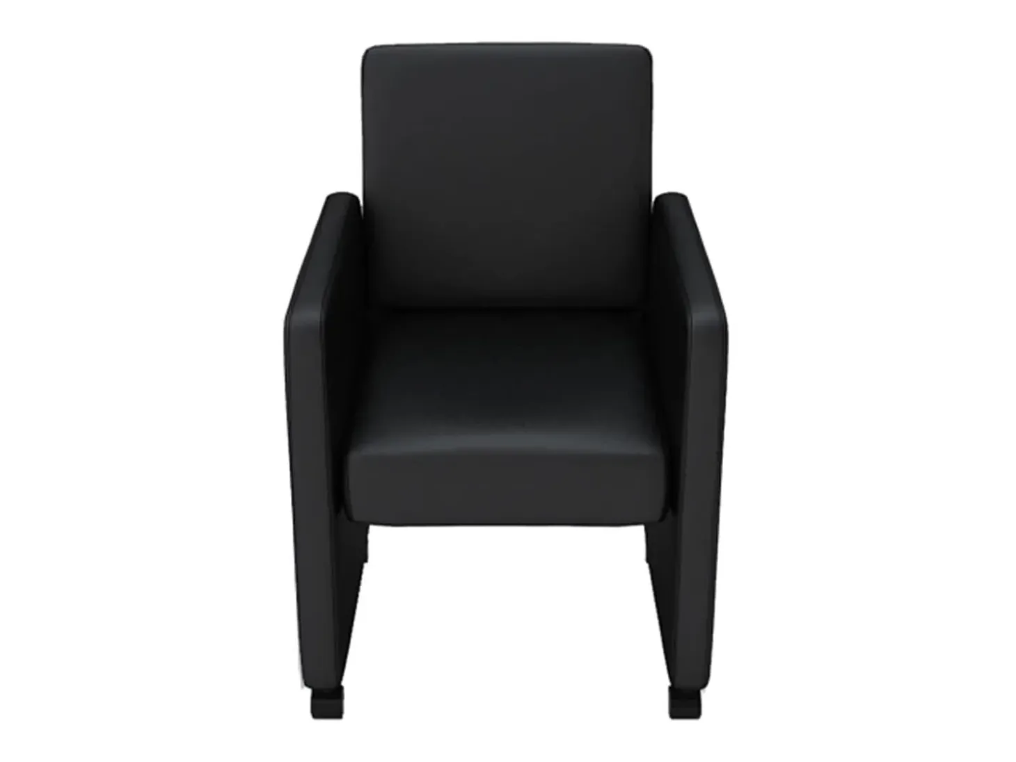 Juego de 4 sillas de comedor de piel sintética negra