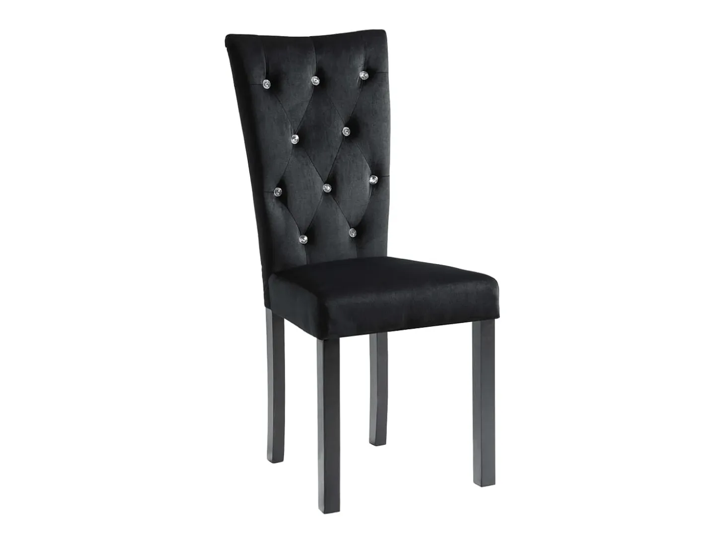 Juego de 6 sillas de comedor de terciopelo negro