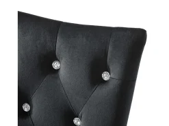 Juego de 6 sillas de comedor de terciopelo negro