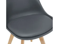 Juego de 2 sillas de comedor de piel sintética gris diseño escandinavo 03_0002770