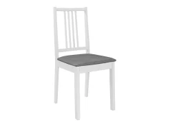 Juego de 4 sillas de comedor con cojines de madera maciza blanca