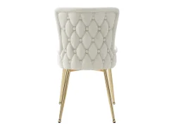 Juego de 4 sillas de comedor - terciopelo beige - con patas de metal dorado - para sala y comedor