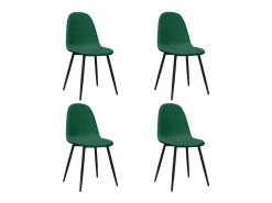 Juego de 4 Sillas de comedor terciopelo verde oscuro ES148211