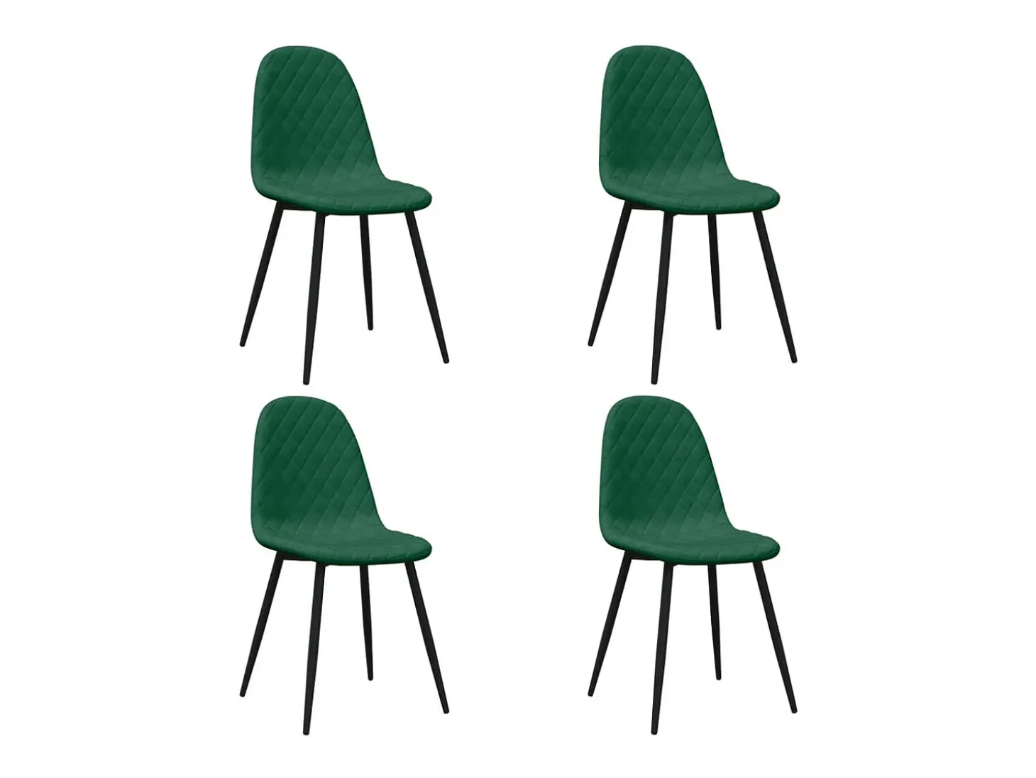 Juego de 4 Sillas de comedor terciopelo verde oscuro ES148211