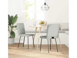 Juego de 2 sillas de comedor en terciopelo gris claro