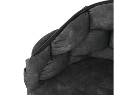 Juego de 4 sillas de comedor giratorias - 61 x 59 x 77,5 cm - Patas de terciopelo y metal - Gris