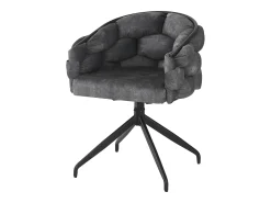Juego de 4 sillas de comedor giratorias - 61 x 59 x 77,5 cm - Patas de terciopelo y metal - Gris