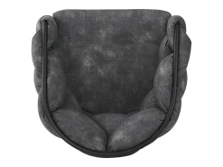 Juego de 4 sillas de comedor giratorias - 61 x 59 x 77,5 cm - Patas de terciopelo y metal - Gris