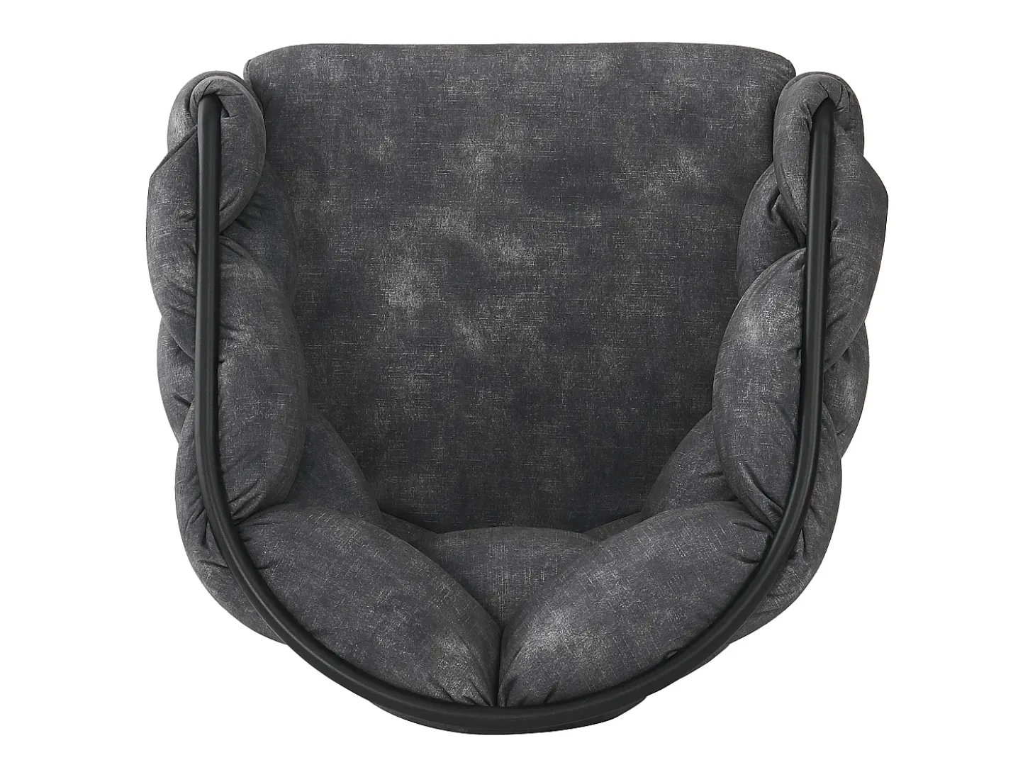 Juego de 4 sillas de comedor giratorias - 61 x 59 x 77,5 cm - Patas de terciopelo y metal - Gris