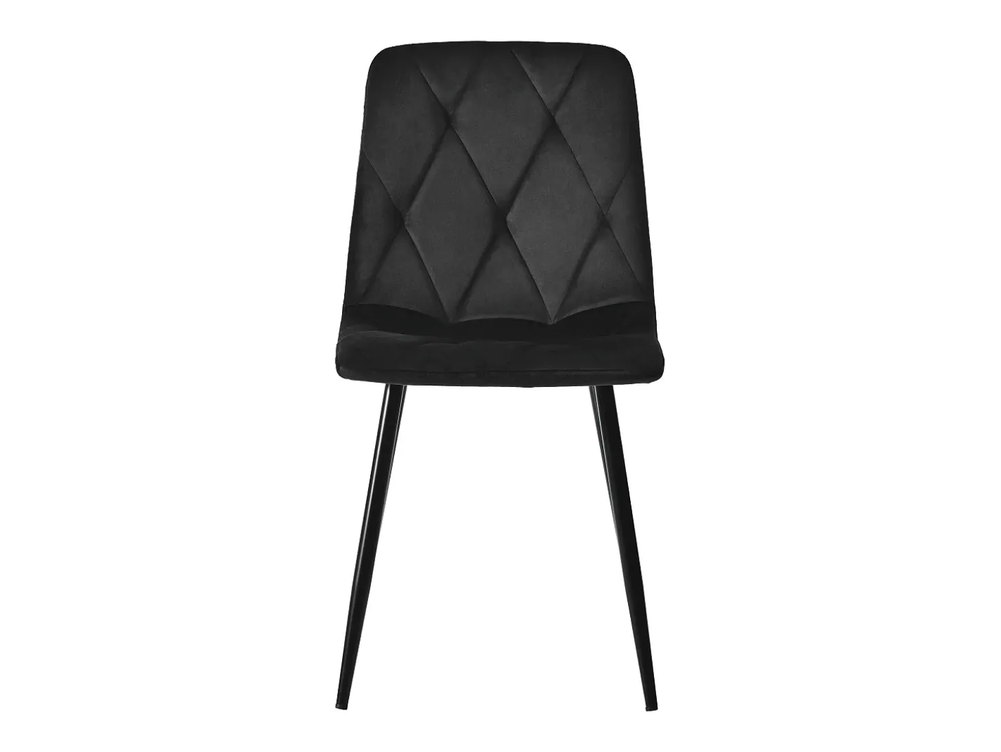 Juego de 4 sillas de comedor - Silla de comedor de terciopelo negro - Con patas y respaldo de metal