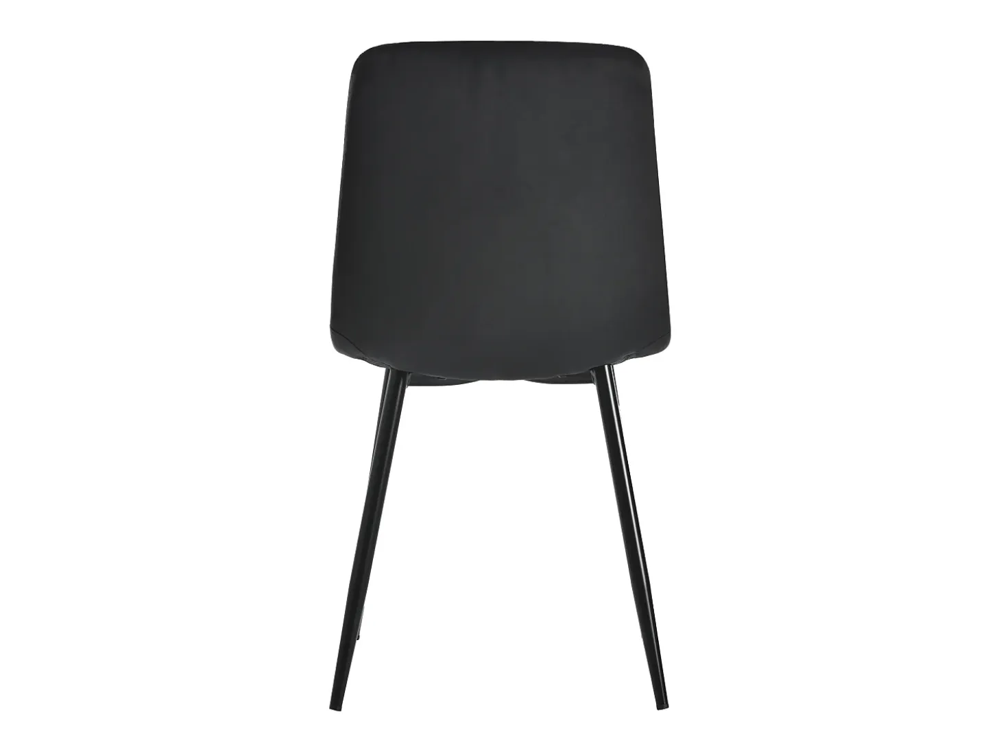 Juego de 4 sillas de comedor - Silla de comedor de terciopelo negro - Con patas y respaldo de metal