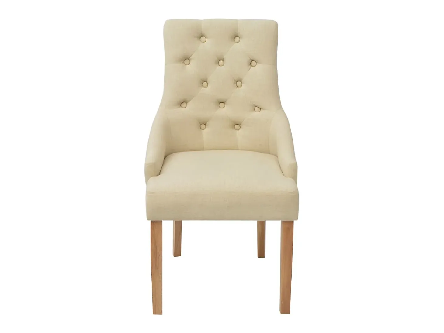 Juego de 2 Sillas de comedor tela color crema ES537432