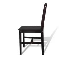 Juego de 2 Sillas de comedor madera de pino marrón oscuro ES732315