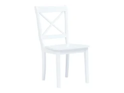 Juego de 2 Sillas de comedor madera maciza de caucho blanco ES149123
