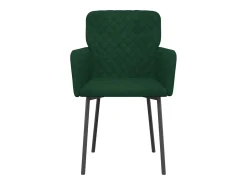 Juego de 2 sillas de comedor de terciopelo verde oscuro