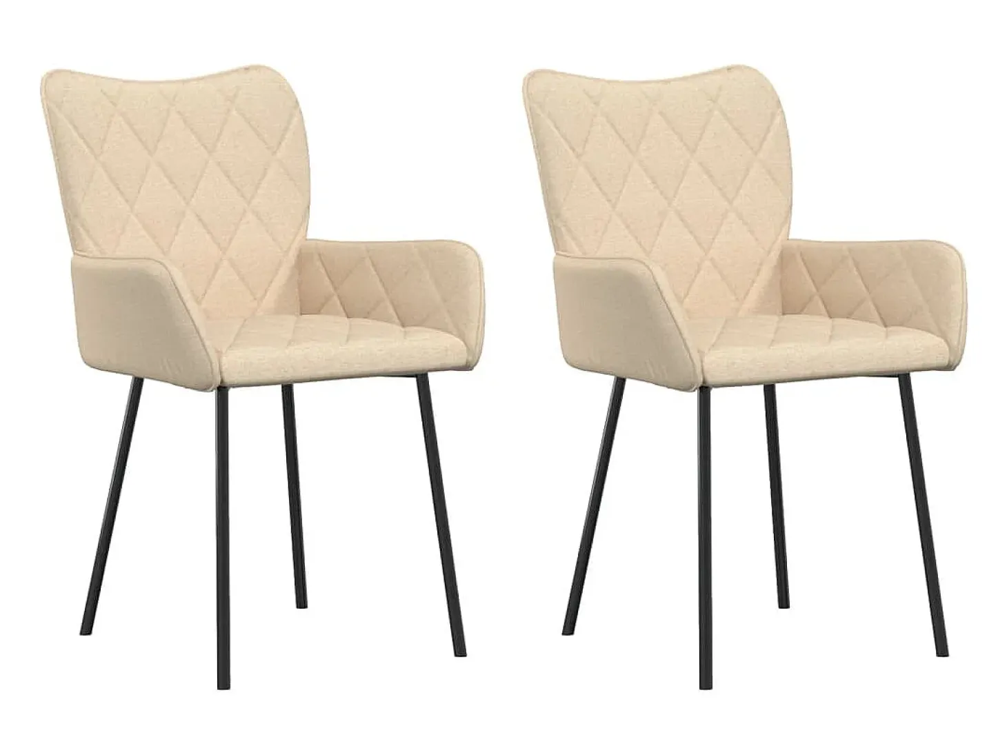 Juego de 2 Sillas de comedor tela color crema ES310671