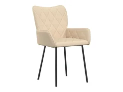Juego de 2 Sillas de comedor tela color crema ES310671