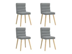 Juego de 4 sillas de comedor de tela gris claro