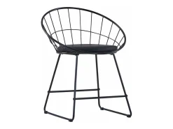 Juego de 2 Sillas de comedor asientos de cuero sintético acero negro ES411724