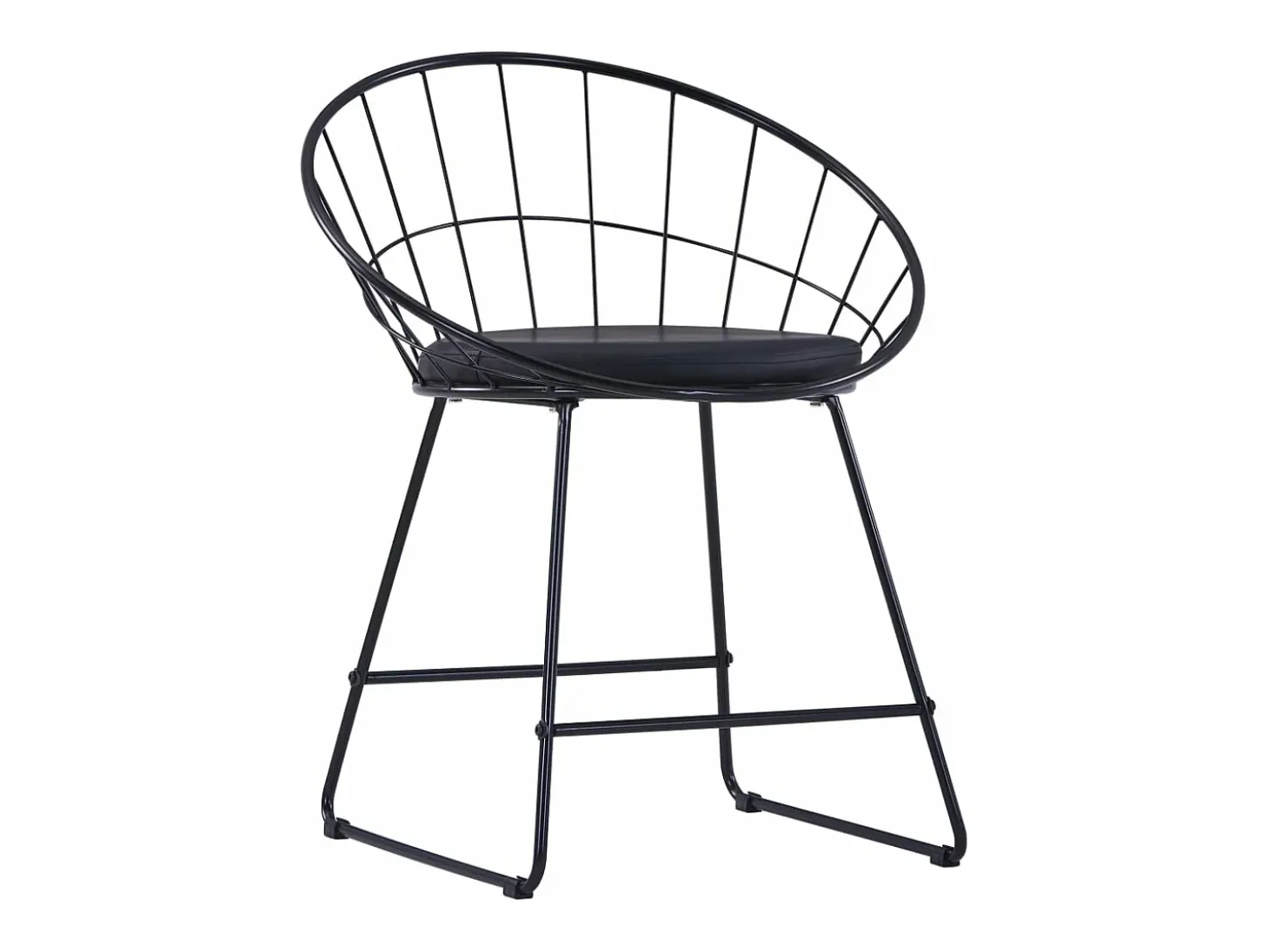 Juego de 2 Sillas de comedor asientos de cuero sintético acero negro ES411724