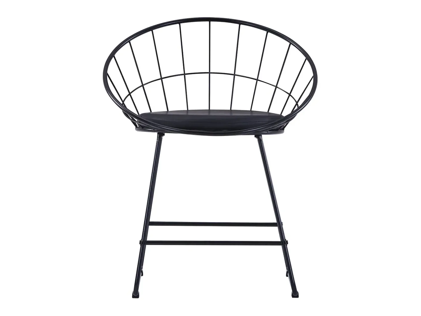 Juego de 2 Sillas de comedor asientos de cuero sintético acero negro ES411724
