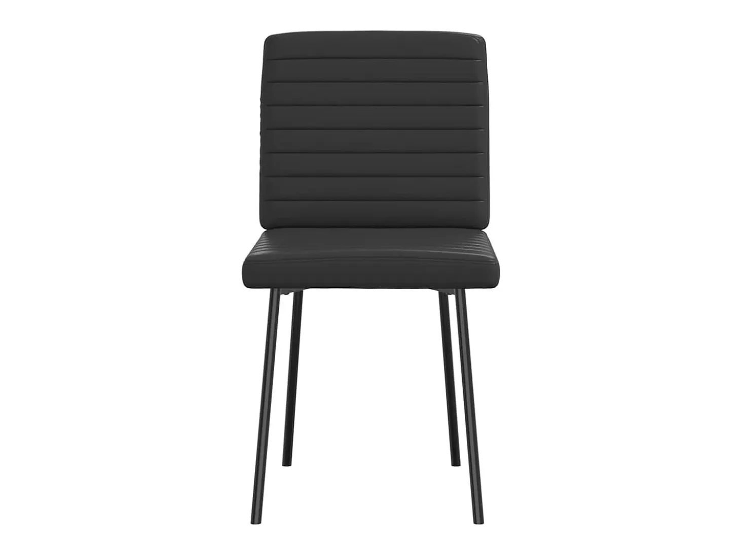 Juego de 6 sillas de comedor de piel sintética negra