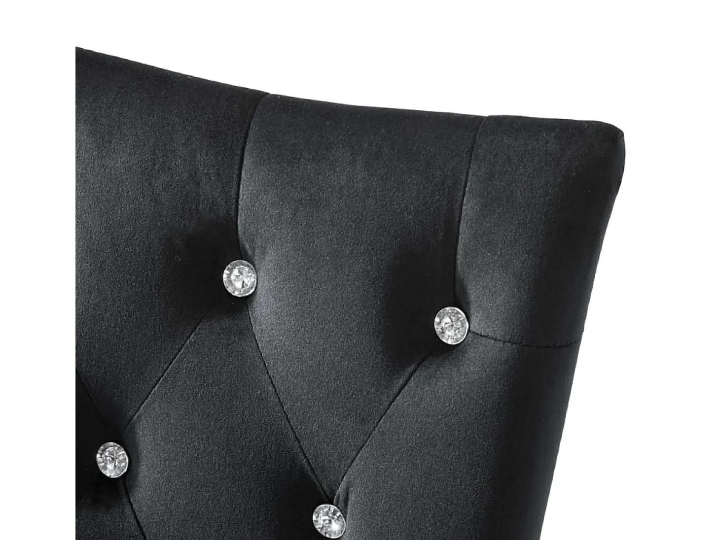 Juego de 2 sillas de comedor de terciopelo negro