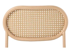 Juego de 4 sillas de comedor de ratán, polipiel (PU) y metal – marrón