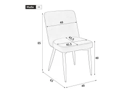Juego de 4 sillas de comedor - 63 x 48 x 85 cm - para comedores/salones/cafeterías - Estilo moderno - terciopelo - azul oscuro