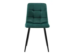 Juego de 4 sillas de comedor - Sillas con respaldo acolchado y patas de metal - terciopelo verde