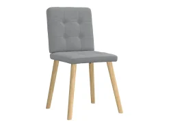 Juego de 4 sillas de comedor de tela gris claro