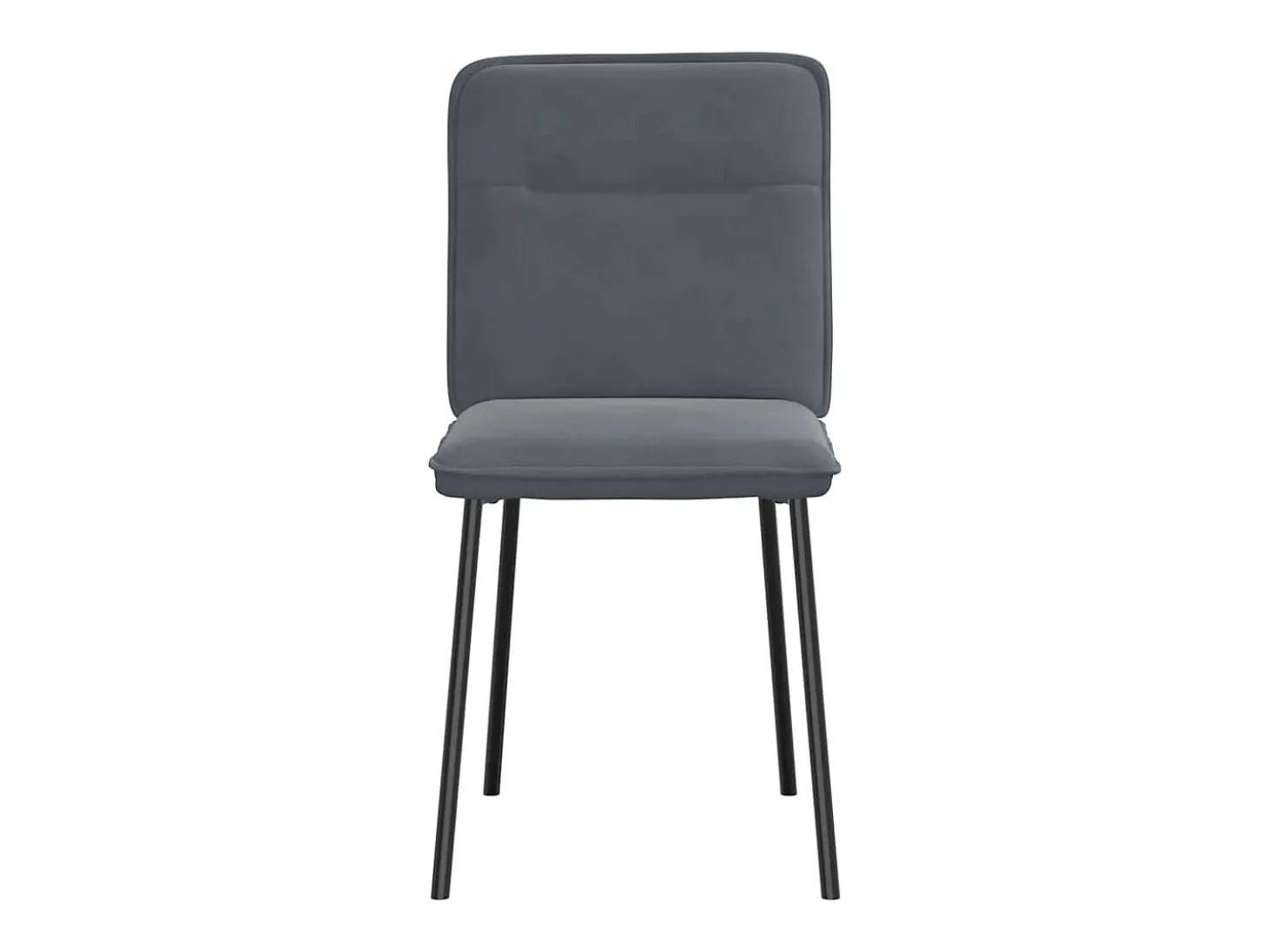 Juego de 2 sillas de comedor de terciopelo gris oscuro
