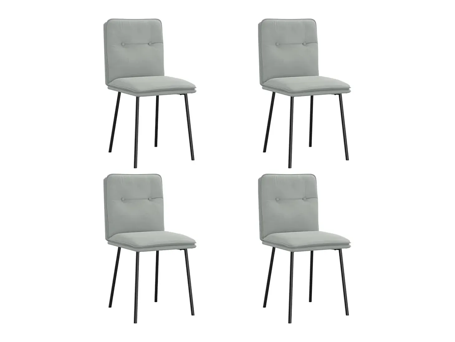 Juego de 4 sillas de comedor de terciopelo gris claro
