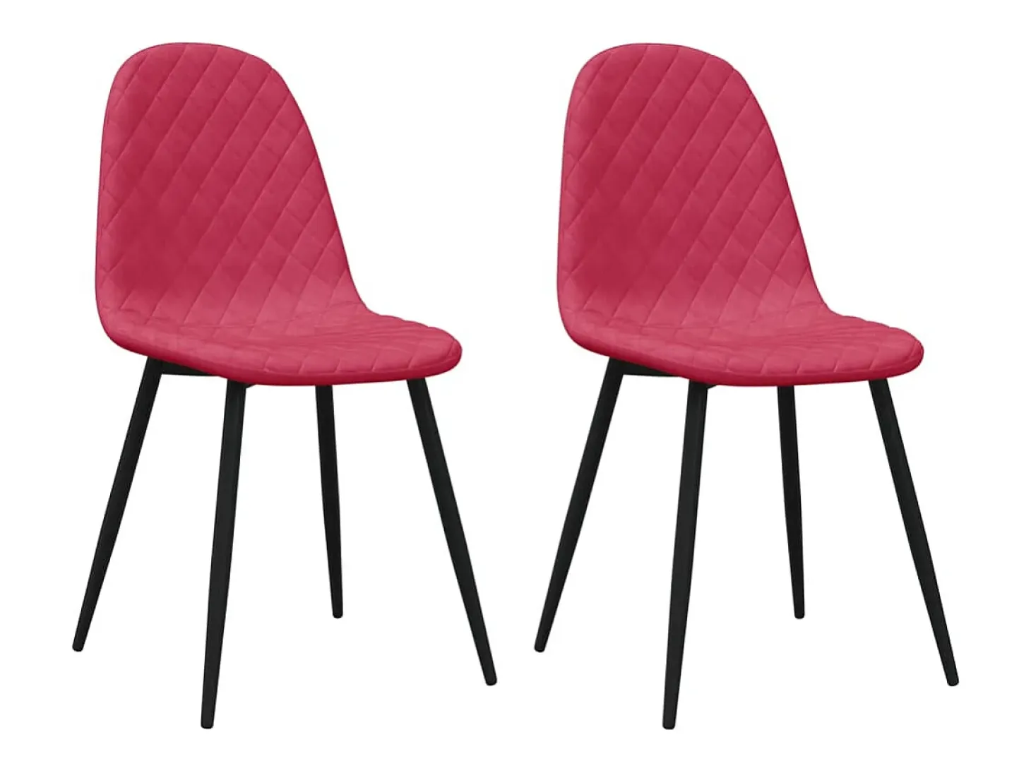 Juego de 2 Sillas de comedor terciopelo rojo tinto ES864607